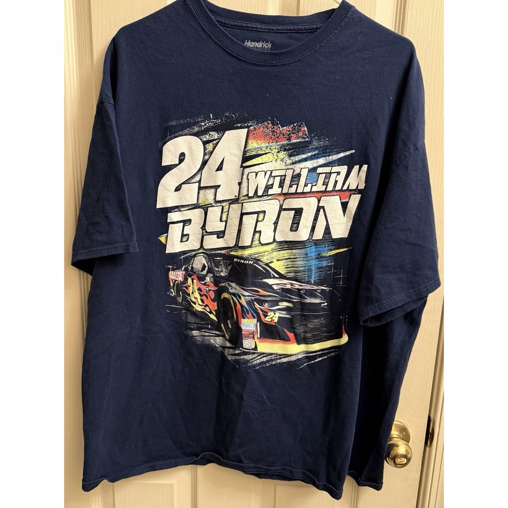 William Byron # 24 Nascar 2‎ Sided Men's Shirt Hendrick Motorsports 2XL Navy
